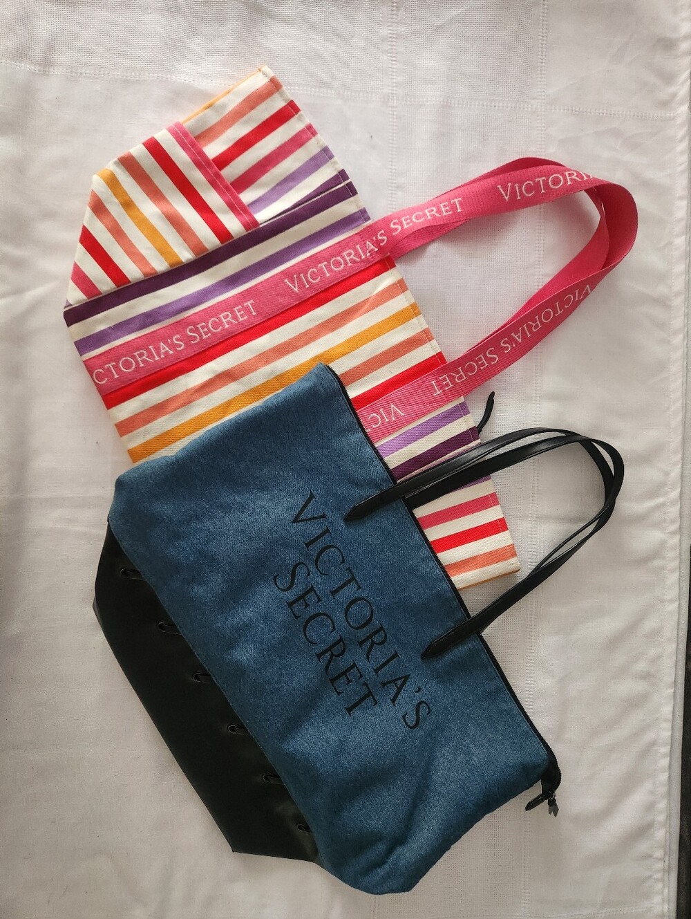 Victoria's Secret Tote Bags | Denim And Stripes